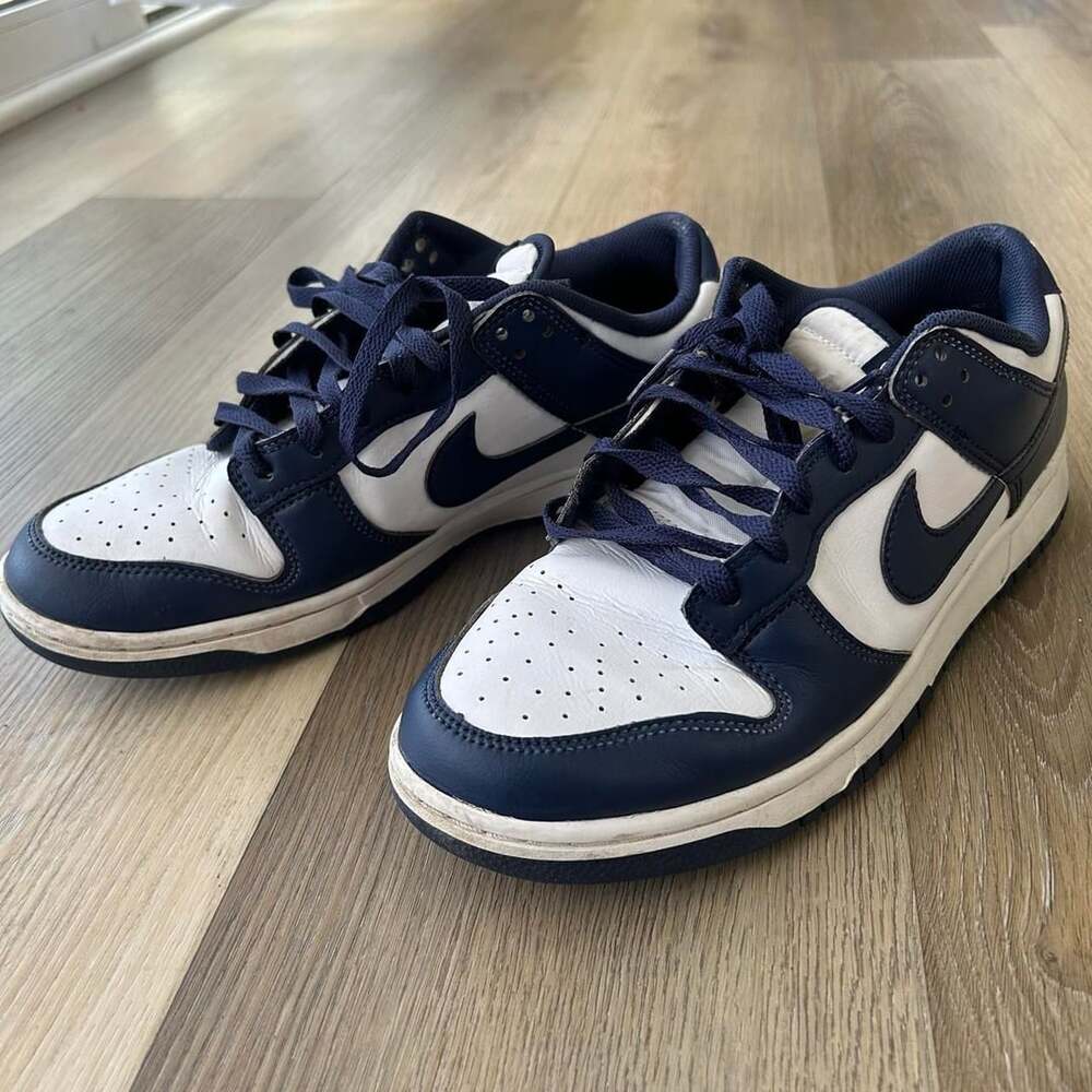 Nike Dunk Low Retro Size 10.5 Midnight Navy White Sneakers HF5441-107